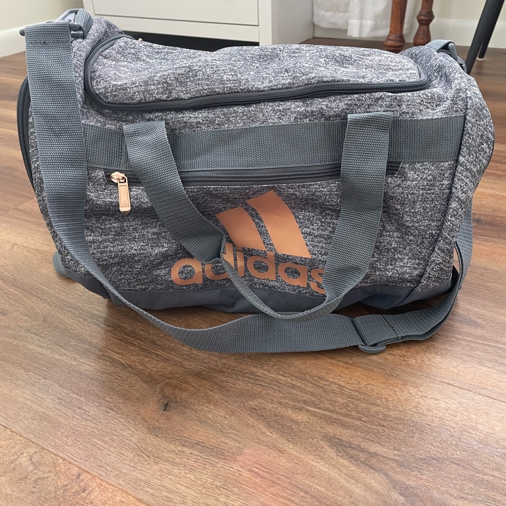 Adidas Gray and Rose Gold Gym Bag